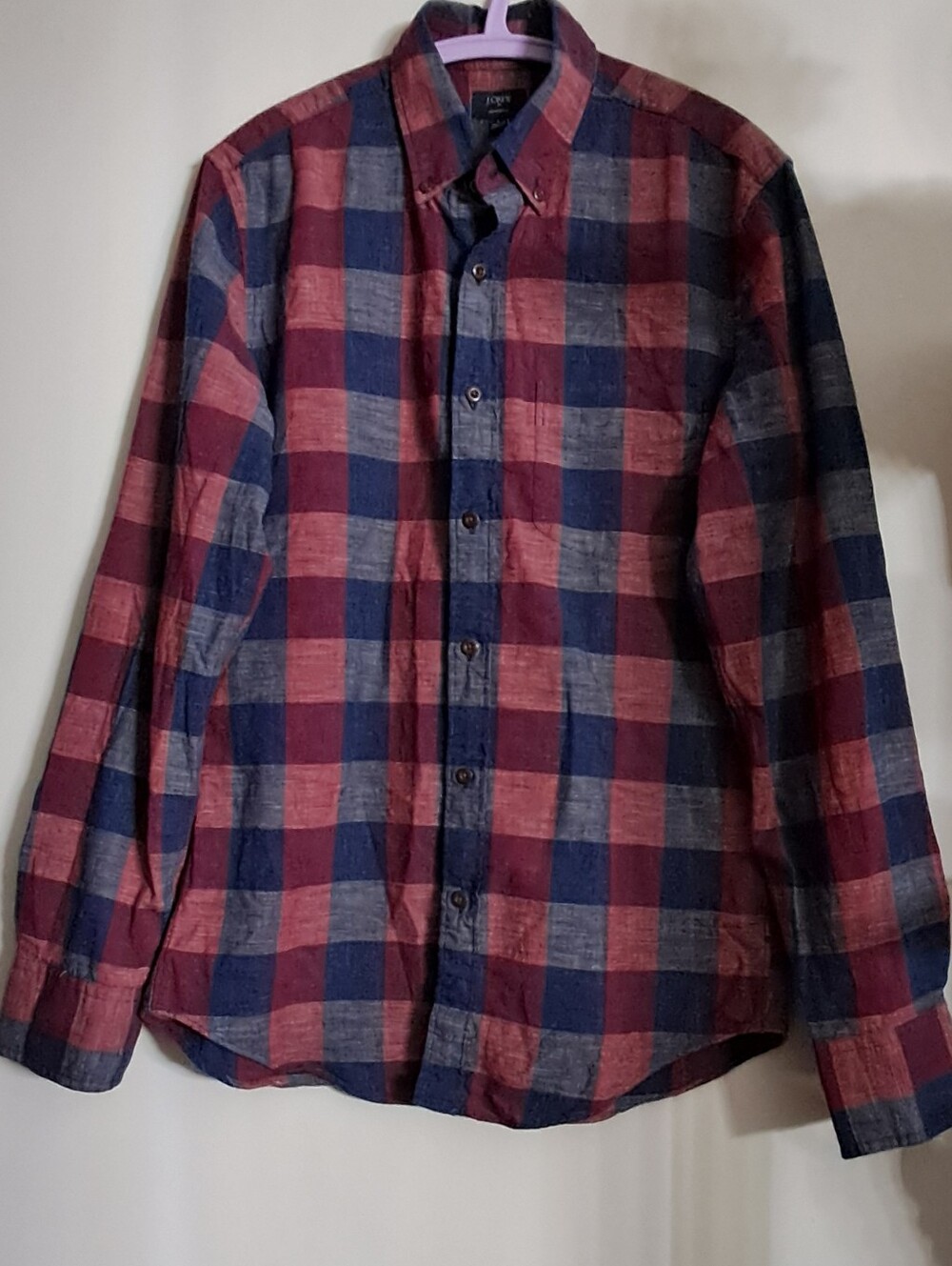 J. Crew Men's Plaid Shirt, %100 Cotton, Sz. Small Slim Fit - Picture 2 of 11